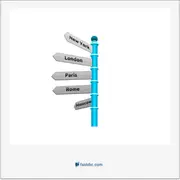 finger post, (تیر کنار راه و غیره که روی آن یک فلش یا انگشت وجود دارد که به طرفی اشاره می کند) نشان راهنما، سو نما، فلش راهنما