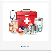 first aid kit, جعبه‌ی کمک‌های اولیه