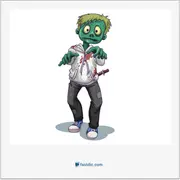 zombie, زامبی، مرده‌ی جان‌گرفته (مرده‌ی از گور برخاسته و از لحاظ جسمانی متحرک و افسانه‌ای)